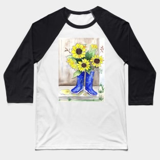 Sunflowers in Rain Boots Baseball T-Shirt